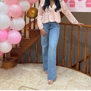 Zara Light Blue Wide-Leg Jeans